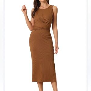 SHEIN Elegant Tan Pencil Skirt